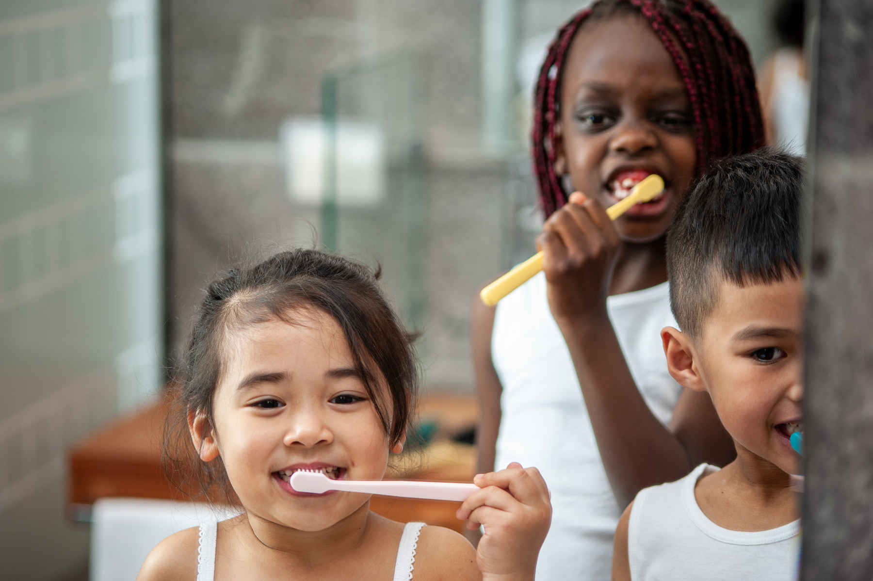 Children Brushing Their Teeth